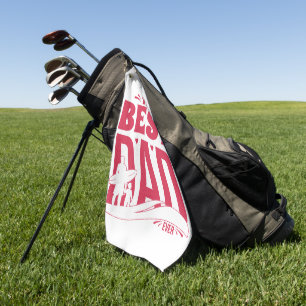 Beste Papa Ooit – Silhouet van Vader en Kind die S Golfhanddoek