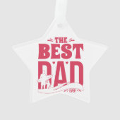 Beste Papa Ooit – Silhouet van Vader en Kind die S Ornament (achterkant)