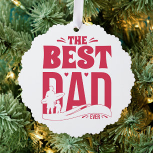 Beste Papa Ooit – Silhouet van Vader en Kind die S Ornament Kaart