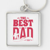 Beste Papa Ooit – Silhouet van Vader en Kind die S Sleutelhanger (Voorkant)