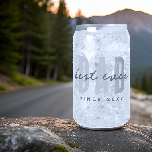 Beste papa ooit sinds 20XX Modern Simple Preppy Blikvorm Glas