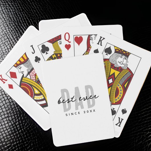 Beste papa ooit sinds 20XX Modern Simple Preppy Pokerkaarten