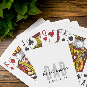 Beste papa ooit sinds 20XX Modern Simple Preppy Pokerkaarten