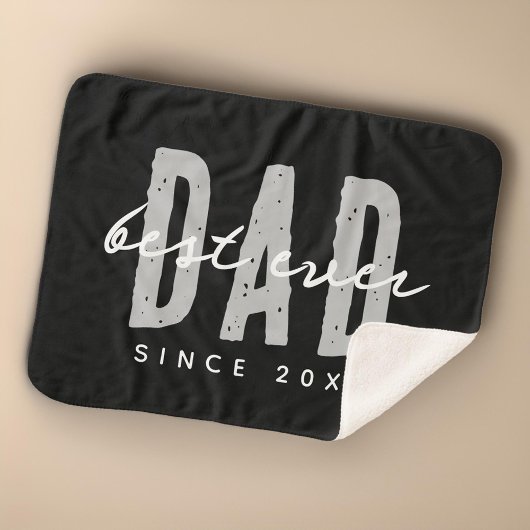Beste papa ooit sinds 20XX Modern Simple Preppy Sherpa Deken