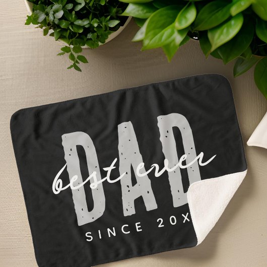 Beste papa ooit sinds 20XX Modern Simple Preppy Sherpa Deken