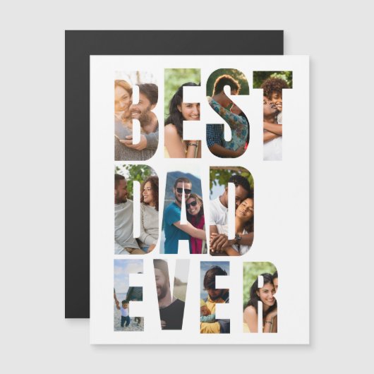 Beste Papa Ooit | Sjabloon voor fotocollage met ti (Voorkant / Achterkant)
