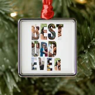 Beste papa ooit | Sjabloon voor fotocollage Metalen Ornament