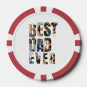 Beste papa ooit | Sjabloon voor fotocollage Poker Chips (Voorkant)