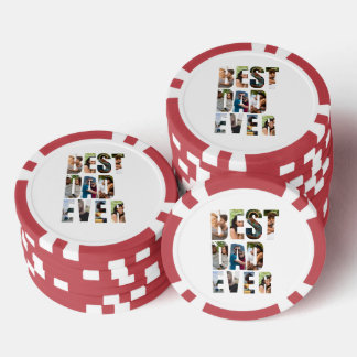 Beste papa ooit | Sjabloon voor fotocollage Poker Chips