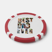 Beste papa ooit | Sjabloon voor fotocollage Poker Chips (Enkel)