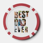 Beste papa ooit | Sjabloon voor fotocollage Poker Chips (Achterkant)