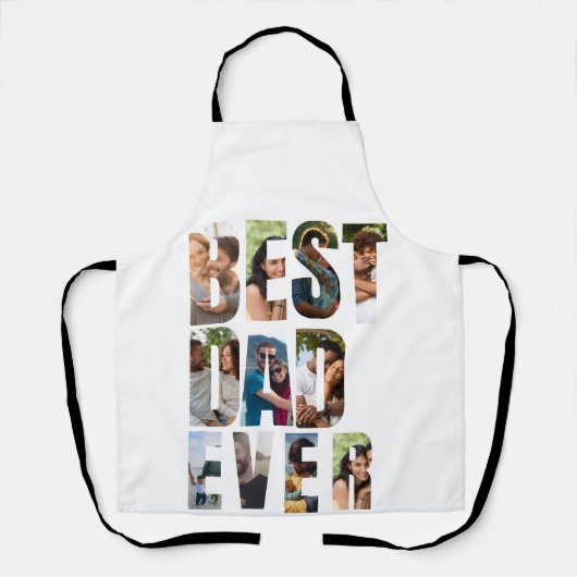Beste papa ooit | Sjabloon voor fotocollage Schort (Voorkant)
