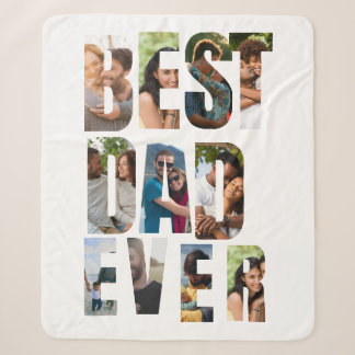 Beste Papa Ooit | Sjabloon voor Fotocollage Sherpa Deken