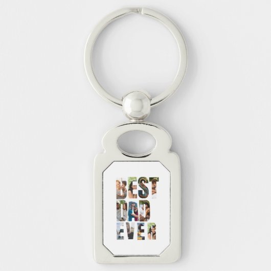 Beste papa ooit | Sjabloon voor fotocollage Sleutelhanger (Voorkant)