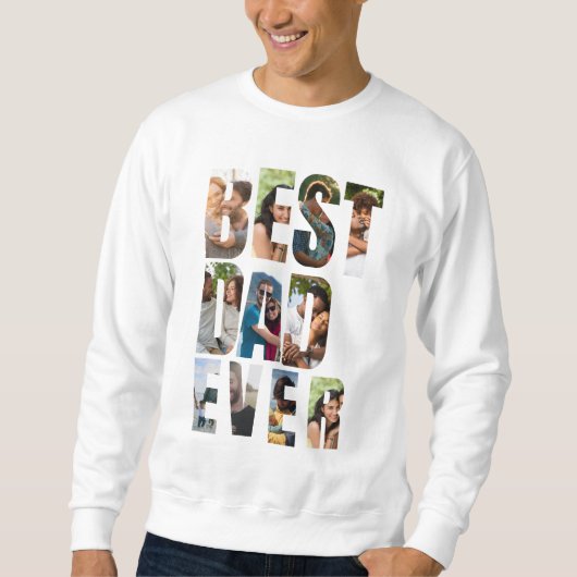 Beste Papa Ooit | Sjabloon voor Fotocollage Trui (Voorkant)