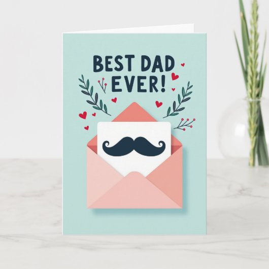 Beste Papa Ooit Snor Kaart (Voorkant)