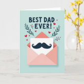Beste Papa Ooit Snor Kaart (Gele Bloem)