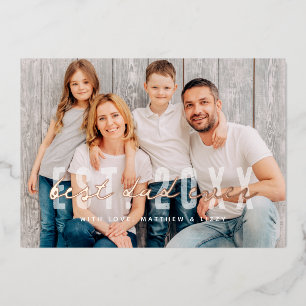 Beste Papa Ooit Sportief Modern Foto Vaderdag Folie Feestdagenkaart