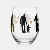 Beste papa ooit Stemless wijnglas Wijnglas Zonder Voet (Achterkant)