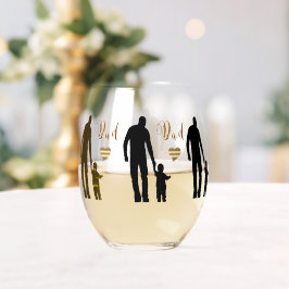 Beste papa ooit Stemless wijnglas Zonder Voet