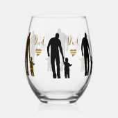 Beste papa ooit Stemless wijnglas Zonder Voet (Achterkant)