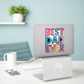 Beste papa ooit sticker (Laptop op bureau)