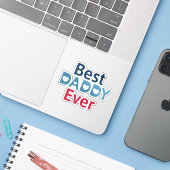 Beste papa ooit sticker (Laptop met iPhone)