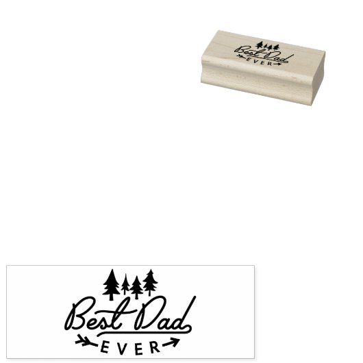 Beste papa ooit  stijl typografie met Bomen Rubberstempel (Gestempeld)