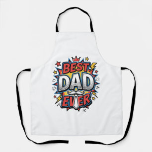 Beste papa ooit strip vintage graveer shirt ontwer schort
