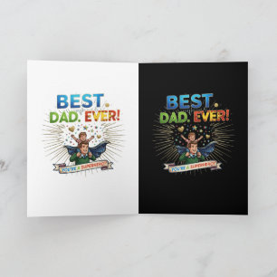 Beste papa ooit Superheld Vaderdag Illustratie Kaart