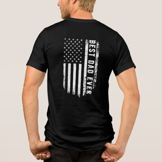 Beste papa ooit - T-shirt met Amerikaanse vlag (Achterkant)