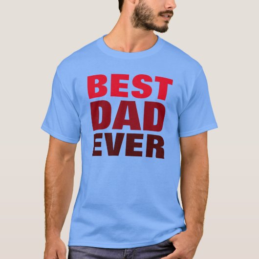 Beste papa ooit T-shirt Rood Blauw Vaderdag Gift (Voorkant)