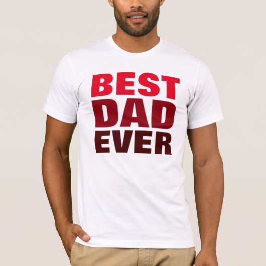 Beste Papa Ooit T-Shirt Rood Wit Vaderdag Gift (Voorkant)