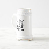 Beste papa ooit |  Tekst Zwart-wit Bierpul (Voorkant links)