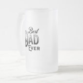 Beste papa ooit |  Tekst Zwart-wit Matglas Bierpul (Voorkant links)