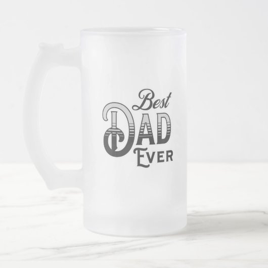 Beste papa ooit |  Tekst Zwart-wit Matglas Bierpul (Links)