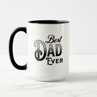 Beste papa ooit |  Tekst Zwart-wit Mok