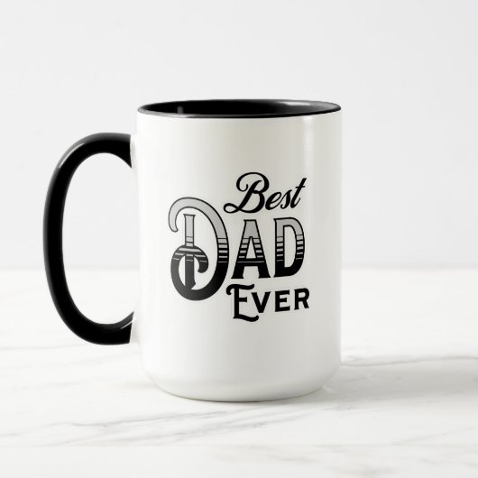 Beste papa ooit |  Tekst Zwart-wit Mok (Links)