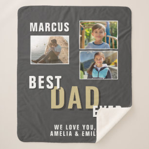 Beste papa ooit Trendy Father`s Day 3 Foto's Sherpa Deken