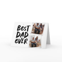 Beste papa ooit trendy twee foto zwart Vaderdag