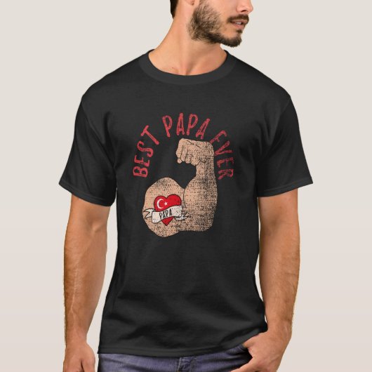 Beste Papa ooit Turkse vaders Dag T-shirt (Voorkant)
