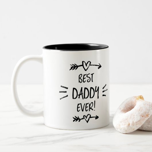 Beste papa ooit tweekleurige koffiemok (Met donut)