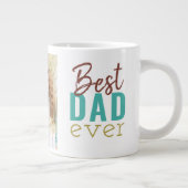 Beste papa ooit Typografie en Aangepaste Foto Grote Koffiekop (Rechts)