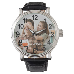 Beste papa ooit Typografie Father`s Day Photo Watc Horloge