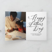 Beste papa ooit Typografie Foto Vaderdag Kaart (Binnen)