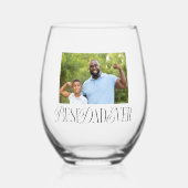 Beste papa ooit typografie foto wijnglas zonder voet (Voorkant)