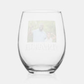 Beste papa ooit typografie foto wijnglas zonder voet (Achterkant)