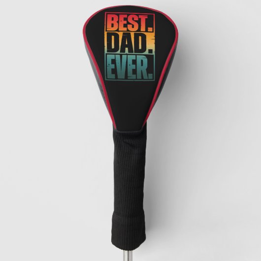 BESTE PAPA Ooit TYPOGRAFIE Golfheadcover (Voorkant)