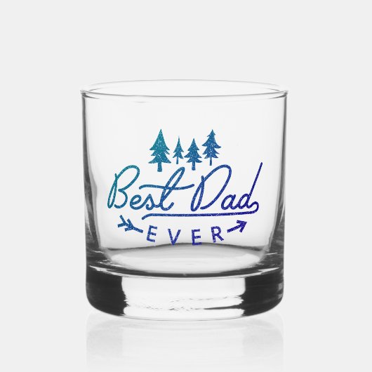 Beste papa ooit typografie met bomen whisky glas (Voorkant)