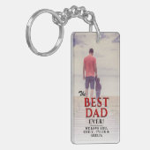 Beste papa ooit typografie Vaderdag Volledige foto Sleutelhanger (Voorkant Links)